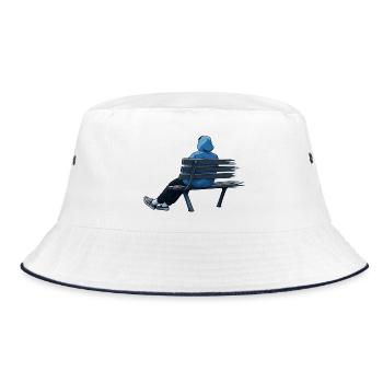 Chill deine Base. - Bucket Hat - Weiß/Navy - Vorne