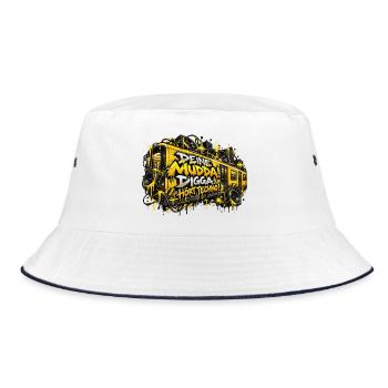 Techno-U-Bahn im Graffiti-Stil - Bucket Hat - Weiß/Navy - Vorne