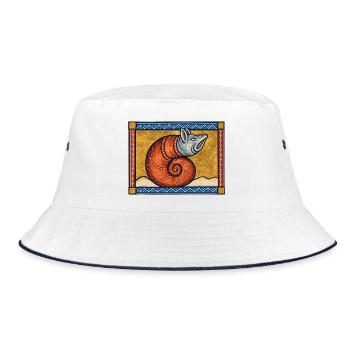 Testudo: Die mittelalterliche Schnecke... Wahrscheinlich - Bucket Hat - Weiß/Navy - Vorne