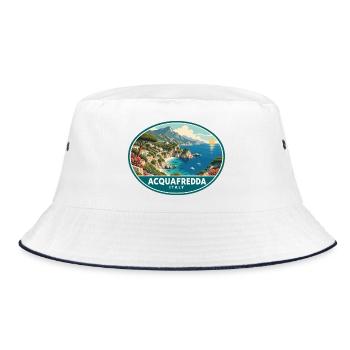 Erleben Sie Acquafredda in Italien Tyrrhenisches Meer Coa - Bucket Hat - Weiß/Navy - Vorne