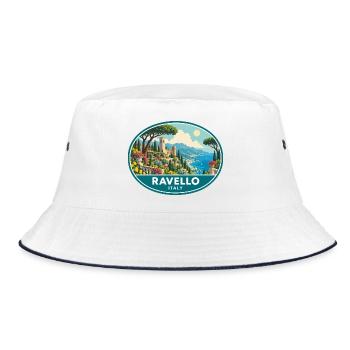 Erleben Sie Ravello in Italien Amalfiküste Reisen - Bucket Hat - Weiß/Navy - Vorne