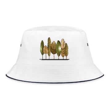 Baum - Bucket Hat - Weiß/Navy - Vorne