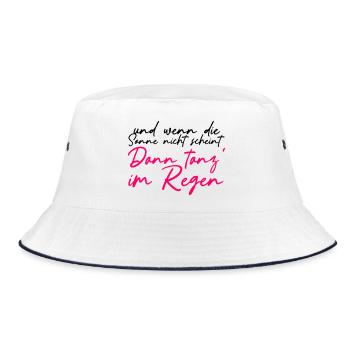 Tanz im Regen Neon Schriftzug - Bucket Hat - Weiß/Navy - Vorne