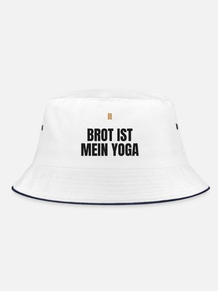 Brot ist mein Yoga – Hobbybäcker Spruch - Bucket Hat - Weiß/Navy