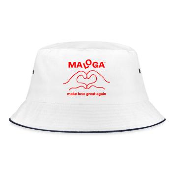 MALOGA  - Make Love Great Again - Bucket Hat - Weiß/Navy - Vorne