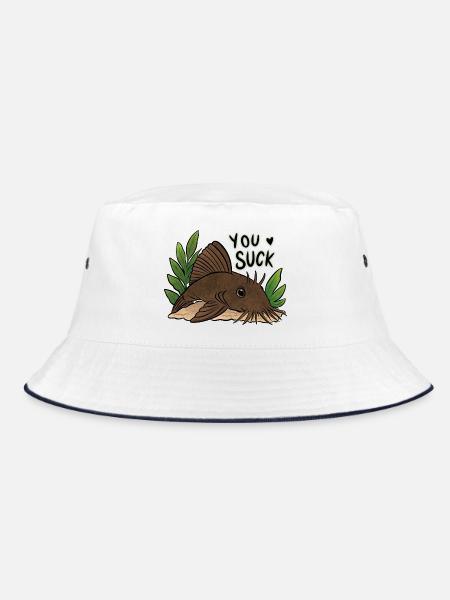 Plecko Meme Du bist schlecht - Bucket Hat - Weiß/Navy