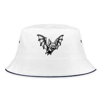 Vampir Fledermaus - Bucket Hat - Weiß/Navy - Vorne