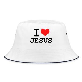i love Jesus - couleurs personnalisables - Bob - blanc/marine - Devant