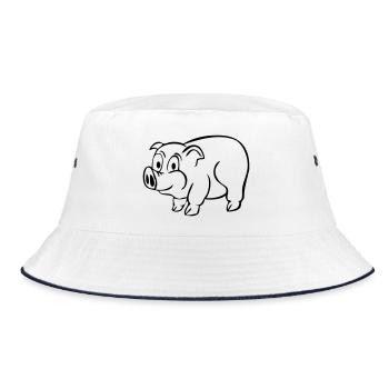 Porc chanceux - Bob - blanc/marine - Devant