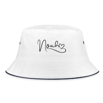 Noah Name First Name Heart Decor - Bucket Hat - white/navy - Front