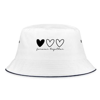 3 Herzen Partner Teil 3 von 3 - Bucket Hat - Weiß/Navy - Vorne