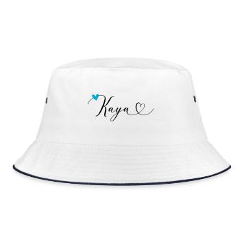 Kaya Nom Prénom Calligraphie Coeur - Bob - blanc/marine - Devant