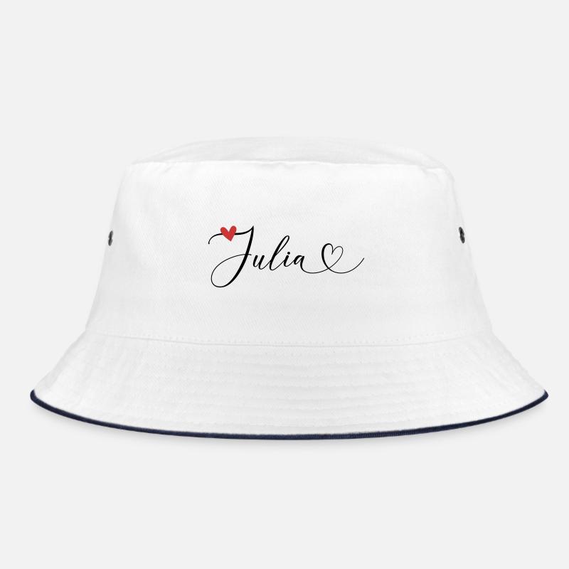 Julia Nom Prénom Calligraphie Coeur - Bob - blanc/marine