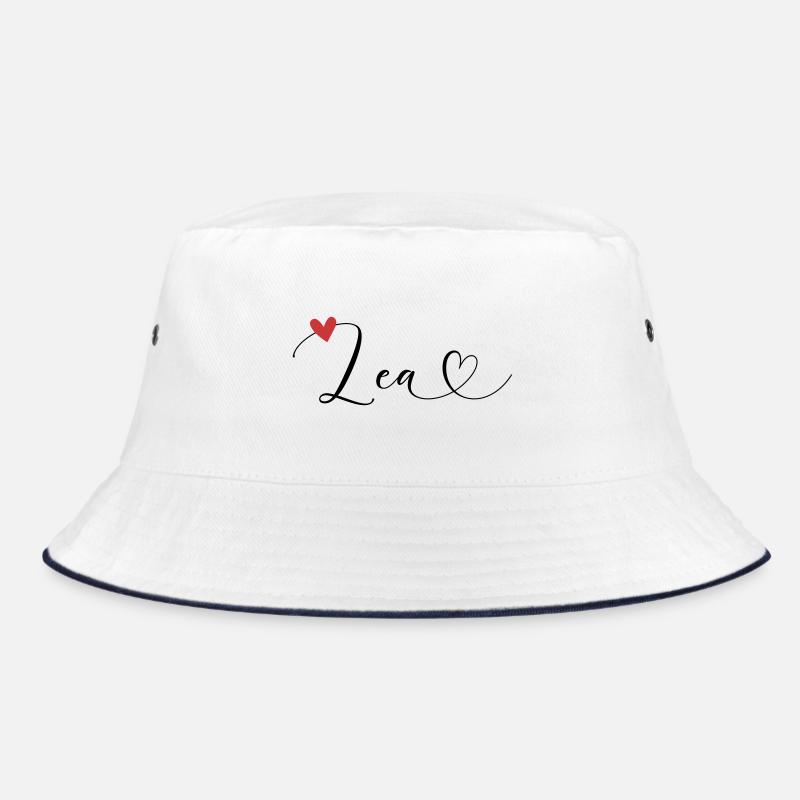 Lea Last name First name Calligraphy heart Bucket Hat