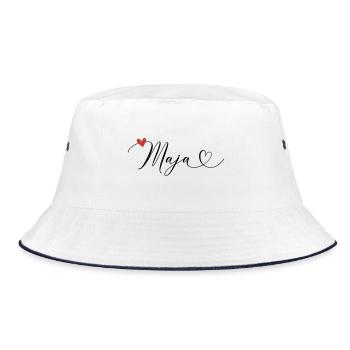 Maja Nom Prénom Calligraphie Coeur - Bob - blanc/marine - Devant