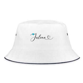 Julian Nom Prénom Calligraphie coeur - Bob - blanc/marine - Devant