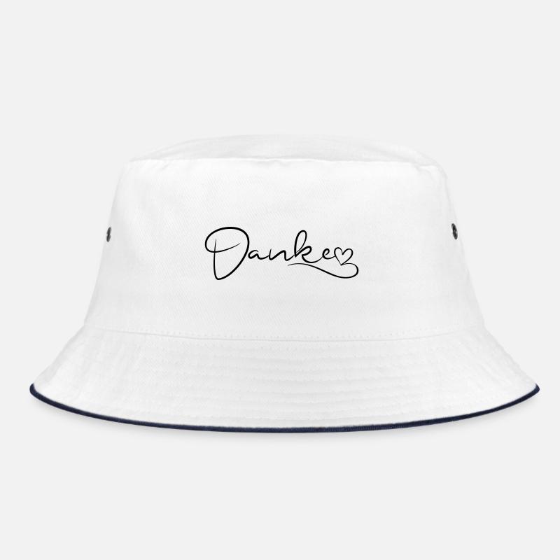 Danke Schrift mit Herz Bucket Hat