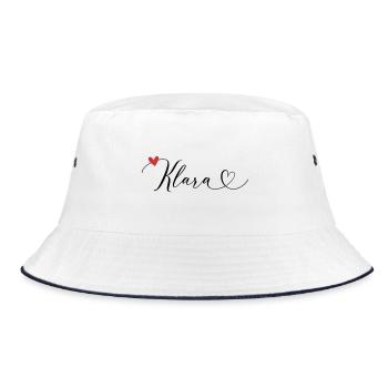 Klara Nom Prénom Calligraphie Coeur - Bob - blanc/marine - Devant
