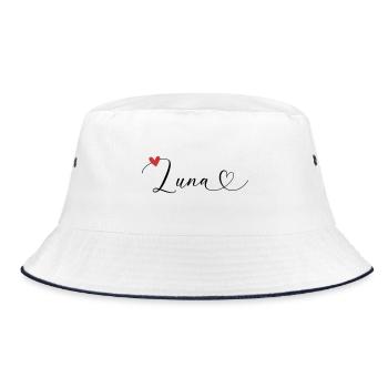 Luna Nom Prénom Calligraphie Coeur - Bob - blanc/marine - Devant
