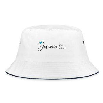 Jérémie Nom Prénom Calligraphie Coeur - Bob - blanc/marine - Devant