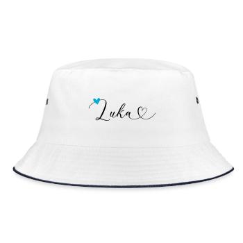 Luka Nom Prénom Calligraphie Coeur - Bob - blanc/marine - Devant