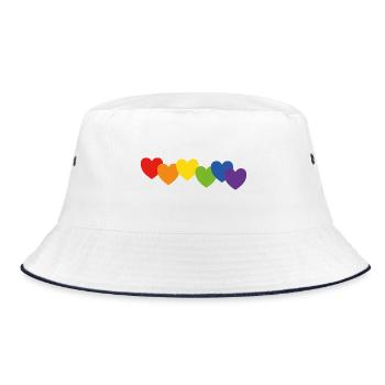 Hearts rainbow colors - Bucket Hat - white/navy - Front