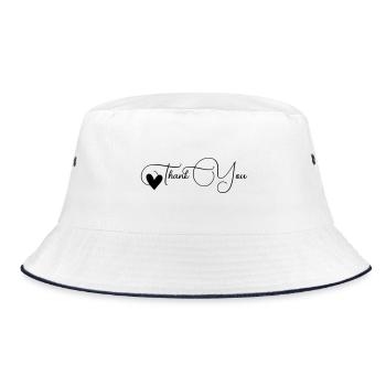 Thank you Font Line - Bucket Hat - white/navy - Front
