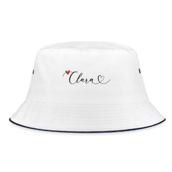 Clara Nom Prénom Calligraphie Coeur - Bob - blanc/marine - Devant