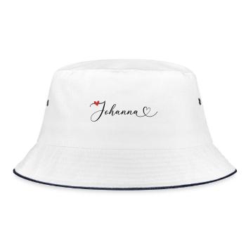 Johanna Nom Prénom Calligraphie coeur - Bob - blanc/marine - Devant
