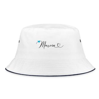 Marvin Nom Prénom Calligraphie coeur - Bob - blanc/marine - Devant