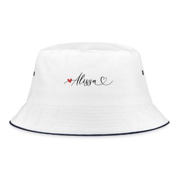 Alissa Nom Prénom Calligraphie Coeur - Bob - blanc/marine - Devant
