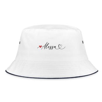 Alessa Nom Prénom Calligraphie coeur - Bob - blanc/marine - Devant