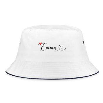 Emma Nom Prénom Calligraphie coeur - Bob - blanc/marine - Devant