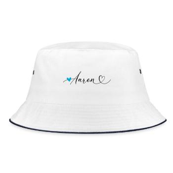 Aaron Nom Prénom Calligraphie coeur - Bob - blanc/marine - Devant
