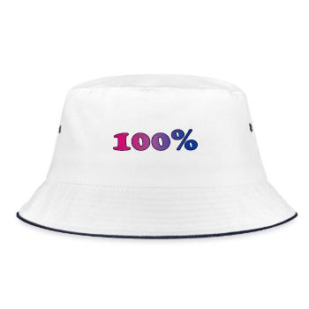 100 percent bi - Bucket Hat - white/navy - Front