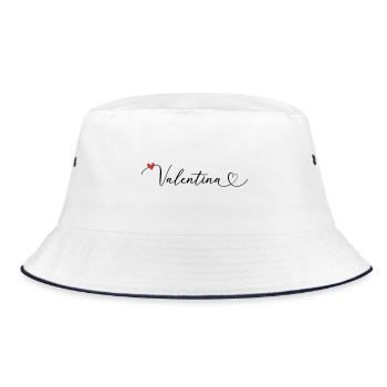 Valentina Nom Prénom Calligraphie Coeur - Bob - blanc/marine - Devant