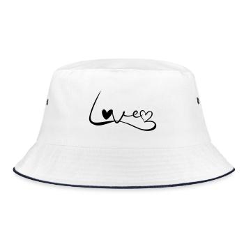 Love Font - Bucket Hat - white/navy - Front