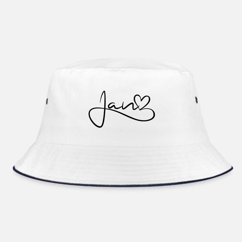 Jan Surname First Name Heart Decor Bucket Hat
