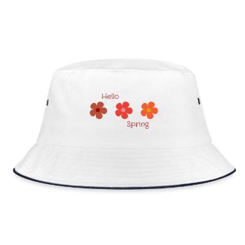Hallo Frühling - Bucket Hat - Weiß/Navy - Vorne