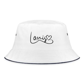 Louis Nom Prénom Coeur Décor - Bob - blanc/marine - Devant