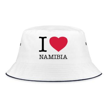 I LOVE NAMIBIA - Bucket Hat - Weiß/Navy - Vorne