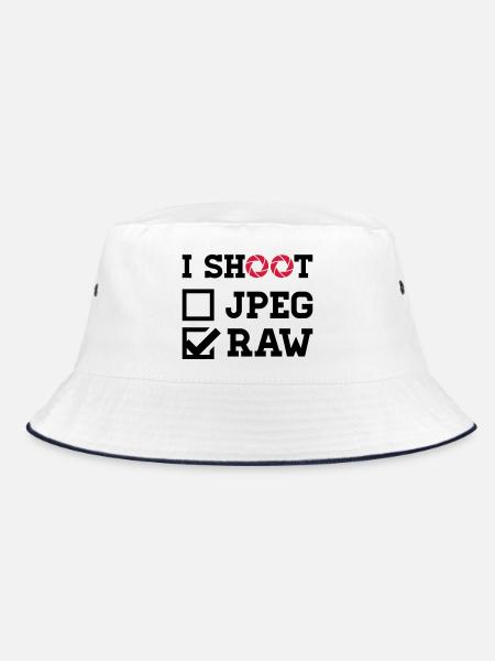 I Shoot – Fotografie Kamera Fotograf - Bucket Hat - Weiß/Navy