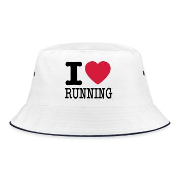 I love running / I like running - Bucket Hat - white/navy - Front