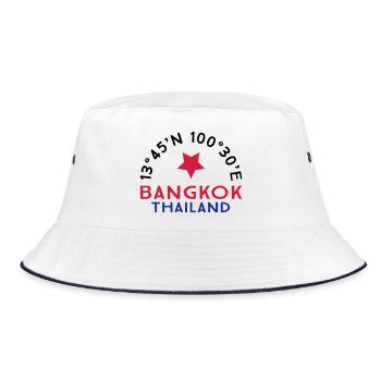 Bangkok - Bucket Hat - Weiß/Navy - Vorne