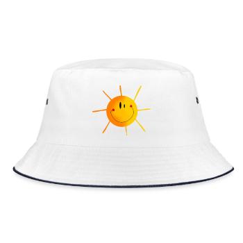 sonne - Bucket Hat - Weiß/Navy - Vorne