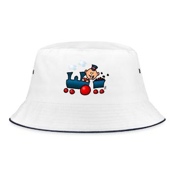 Train - Bucket Hat - white/navy - Front