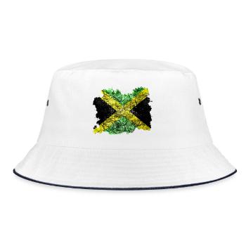 Jamaïque Drapeau Vintage - Bob - blanc/marine - Devant
