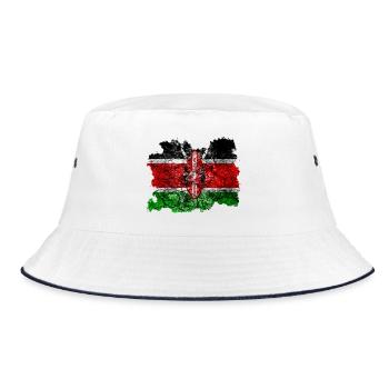 Kenya Drapeau Vintage - Bob - blanc/marine - Devant