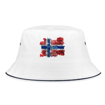 Norvège Drapeau Vintage - Bob - blanc/marine - Devant