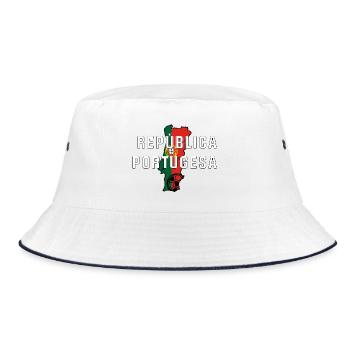 Portugal-Fanshirt - Bucket Hat - Weiß/Navy - Vorne
